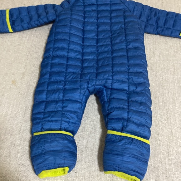 Snozu Blue/Lime Green Baby Puffer Snowsuit Size 9/12 Month - Picture 6 of 8